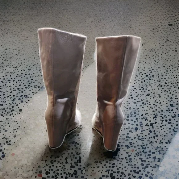 Enzo Angiolini Eabaki Wedge Boots Gray Suede Leather Women 7.5 - Picture 11 of 13